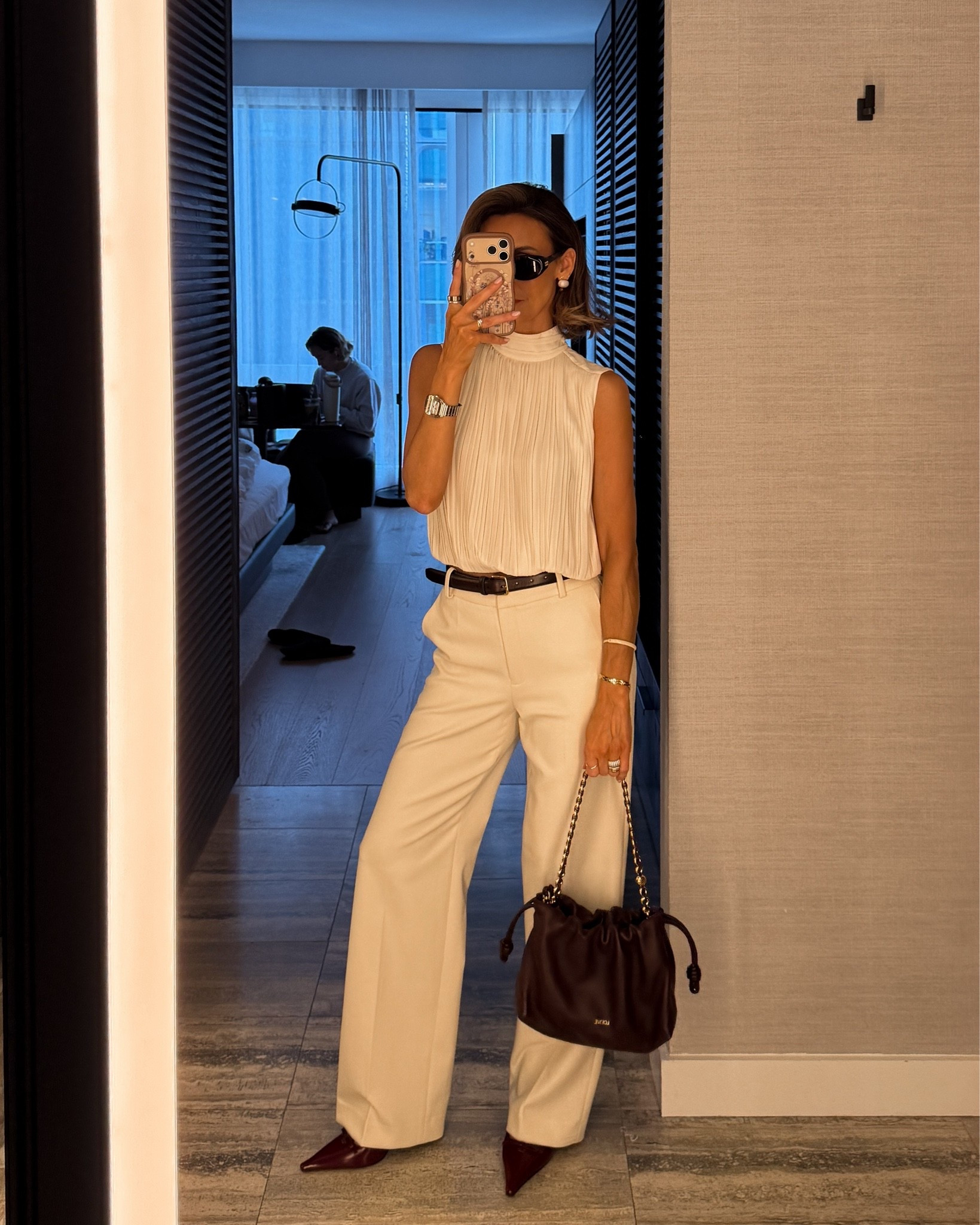 Ootd for Talbots - size 2 on pants and xs on top
Cream and burgundy outfit, simple and chic works for the office and after hours!

#LTKgrwm #LTKootd #LTKNYFW