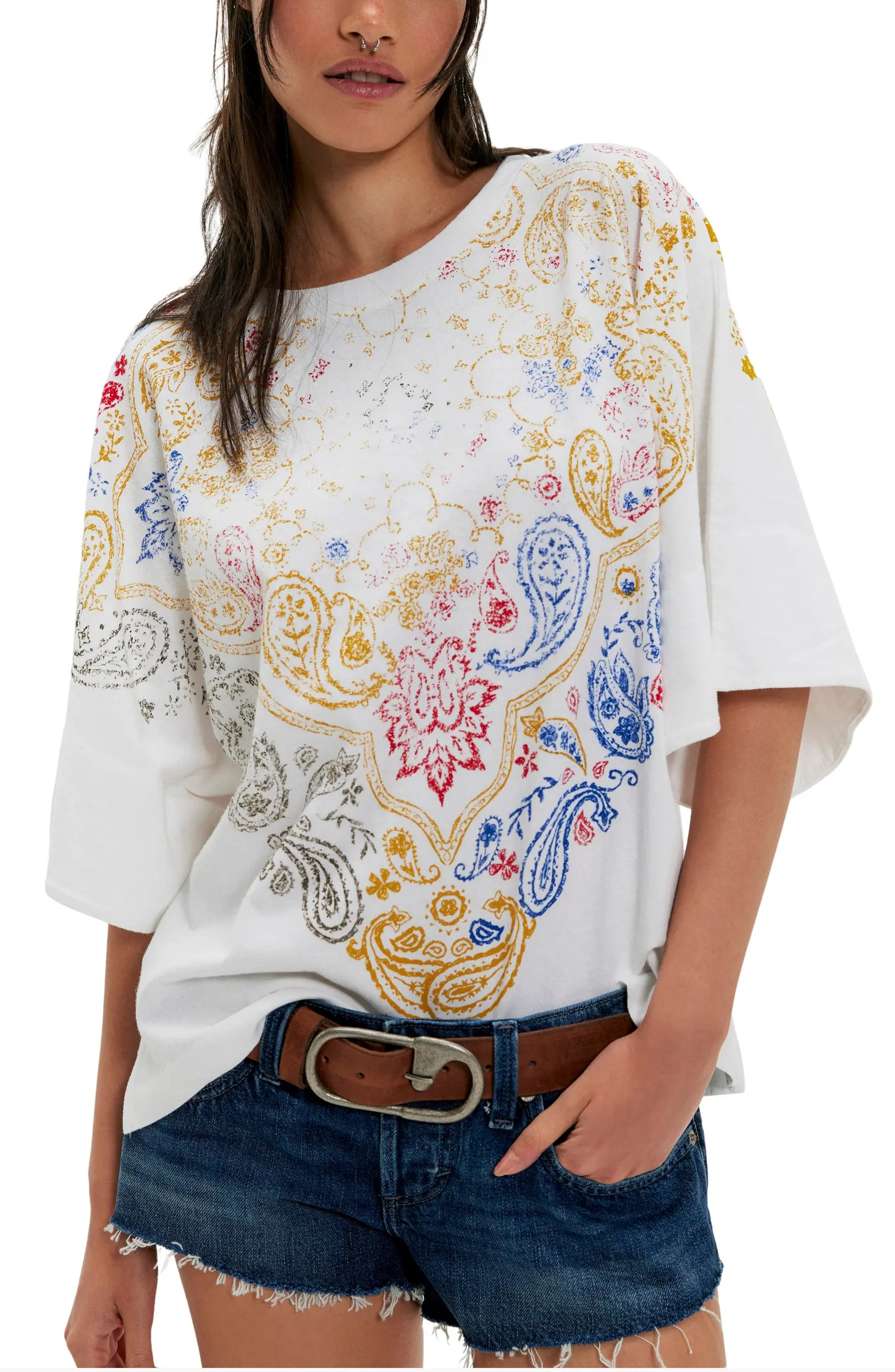 Heirloom Paisley Print Oversize T-Shirt | Nordstrom