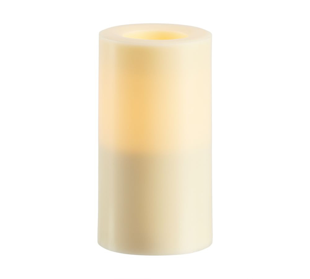 Standard Flameless Outdoor Pillar Candle - Ivory | Pottery Barn (US)