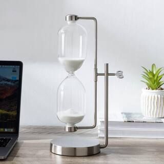 Silver Industrial Decorative Sand Timer | The Home Depot