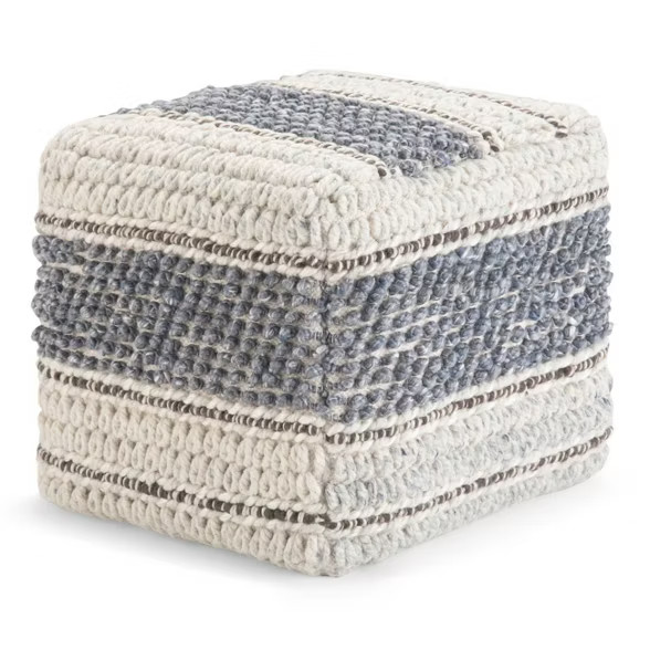 Heyfield Square Pouf Natural/Blue - Wydenhall | Target