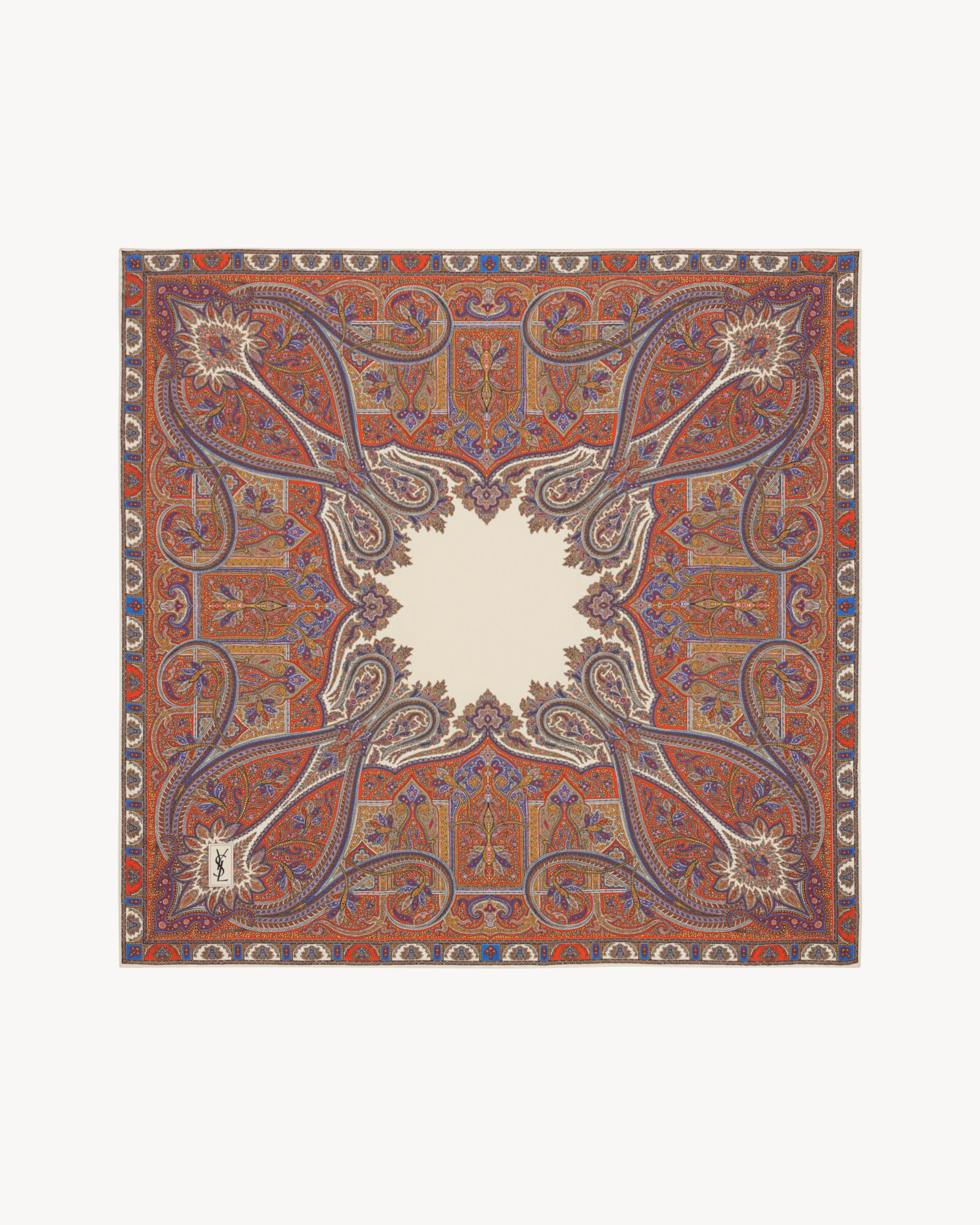 square scarf in paisley silk twill | Saint Laurent Inc. (Global)