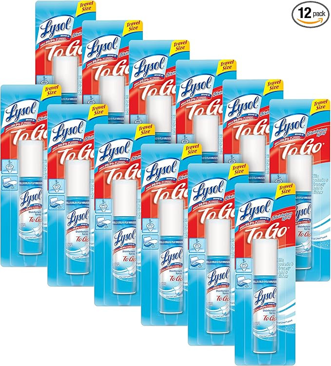 Lysol To Go Disinfectant Spray, Crisp Linen, 1 Ounce, Pack of 12 | Amazon (US)