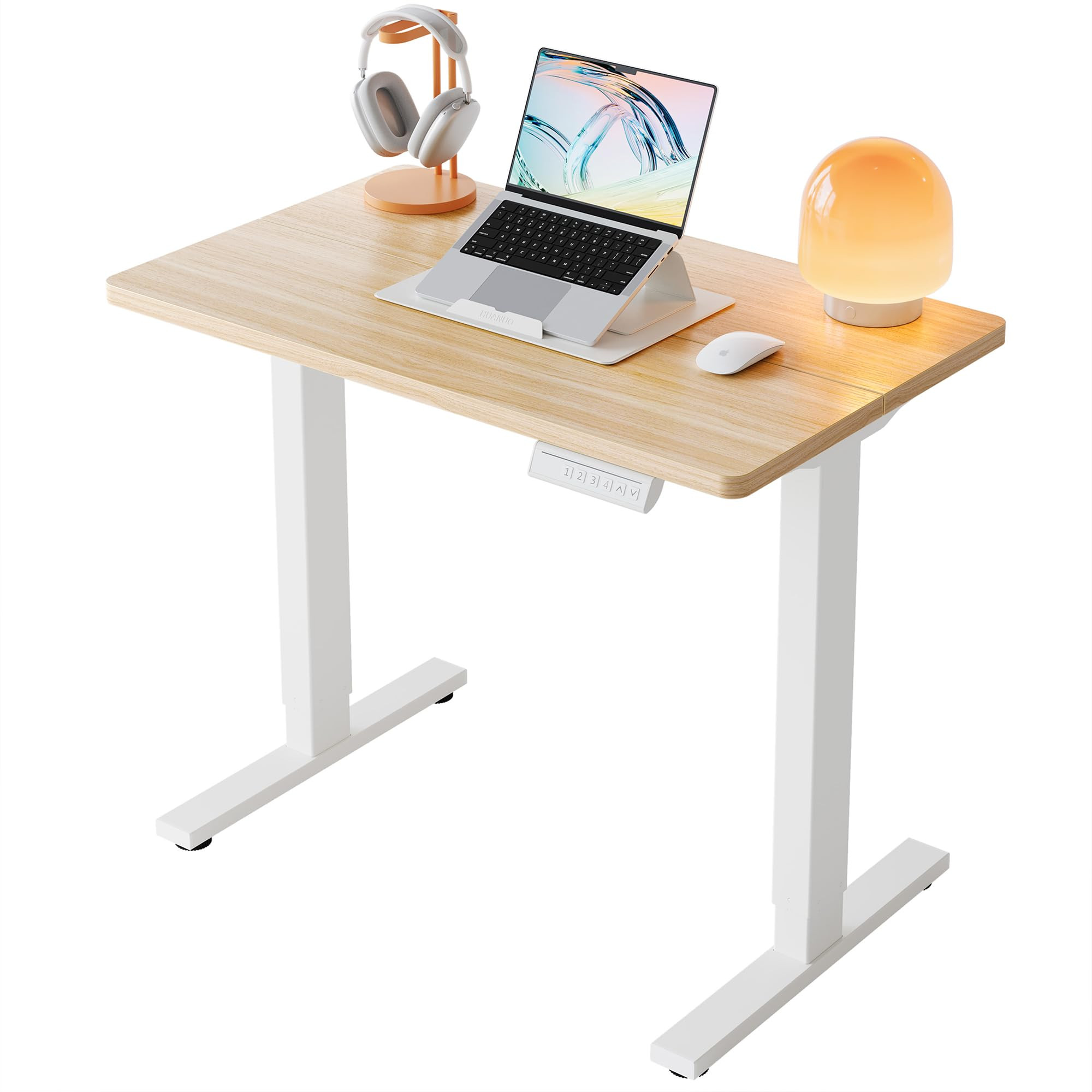 HUANUO 32" Small Electric Standing Desk Adjustable Height, 4 Memory Height Settings, Sit Stand Up... | Amazon (US)