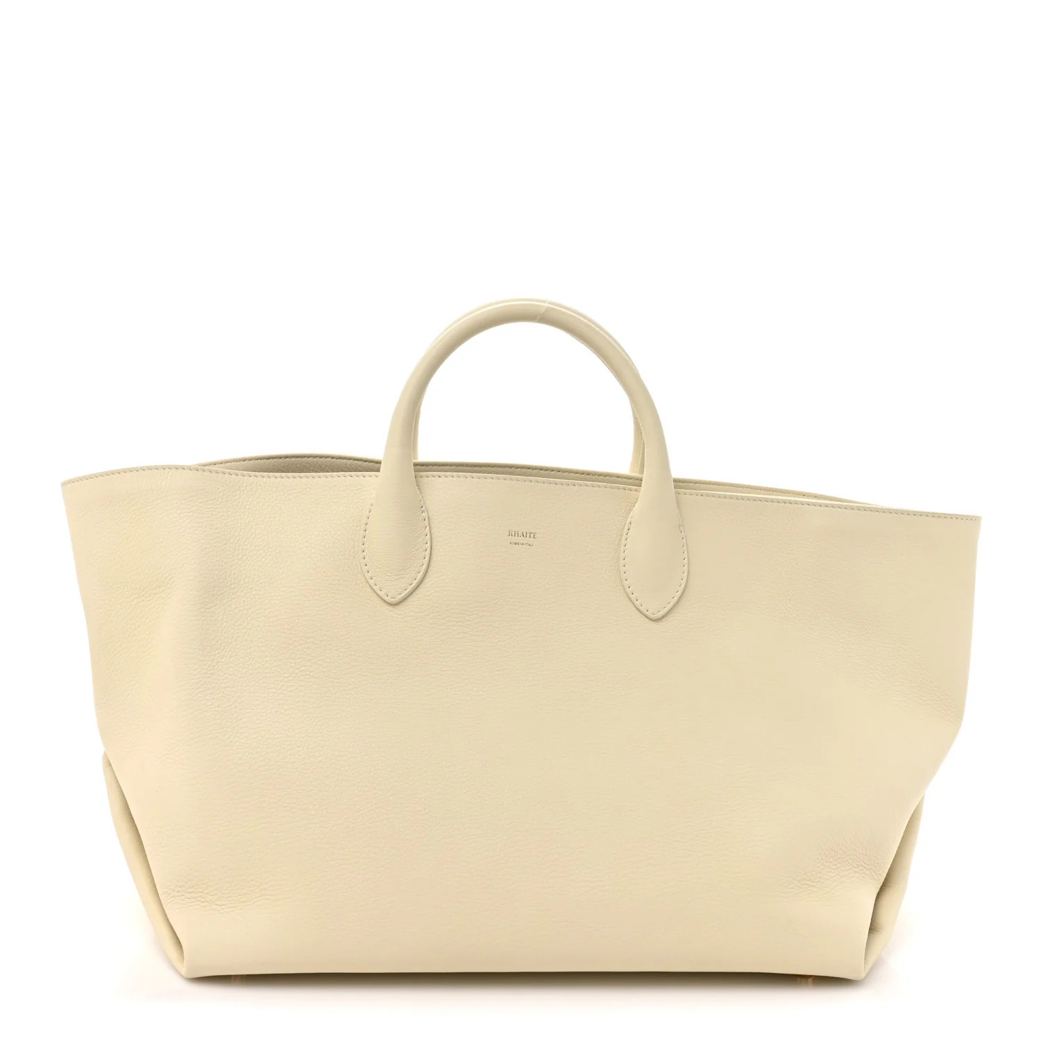 Khaite Pebbled Calfskin Medium Amelia Tote Ivory 1836640 | FASHIONPHILE (US)