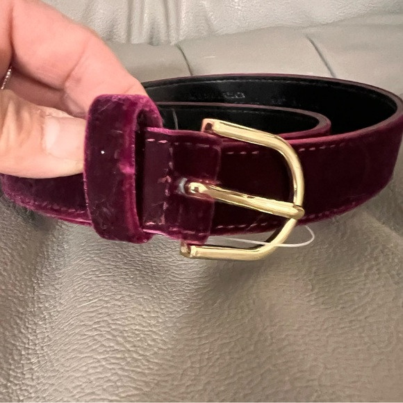 NWT Banana Republic Faux Suede velvet Oval Buckle Belt Wine Purple 40 inch | Poshmark