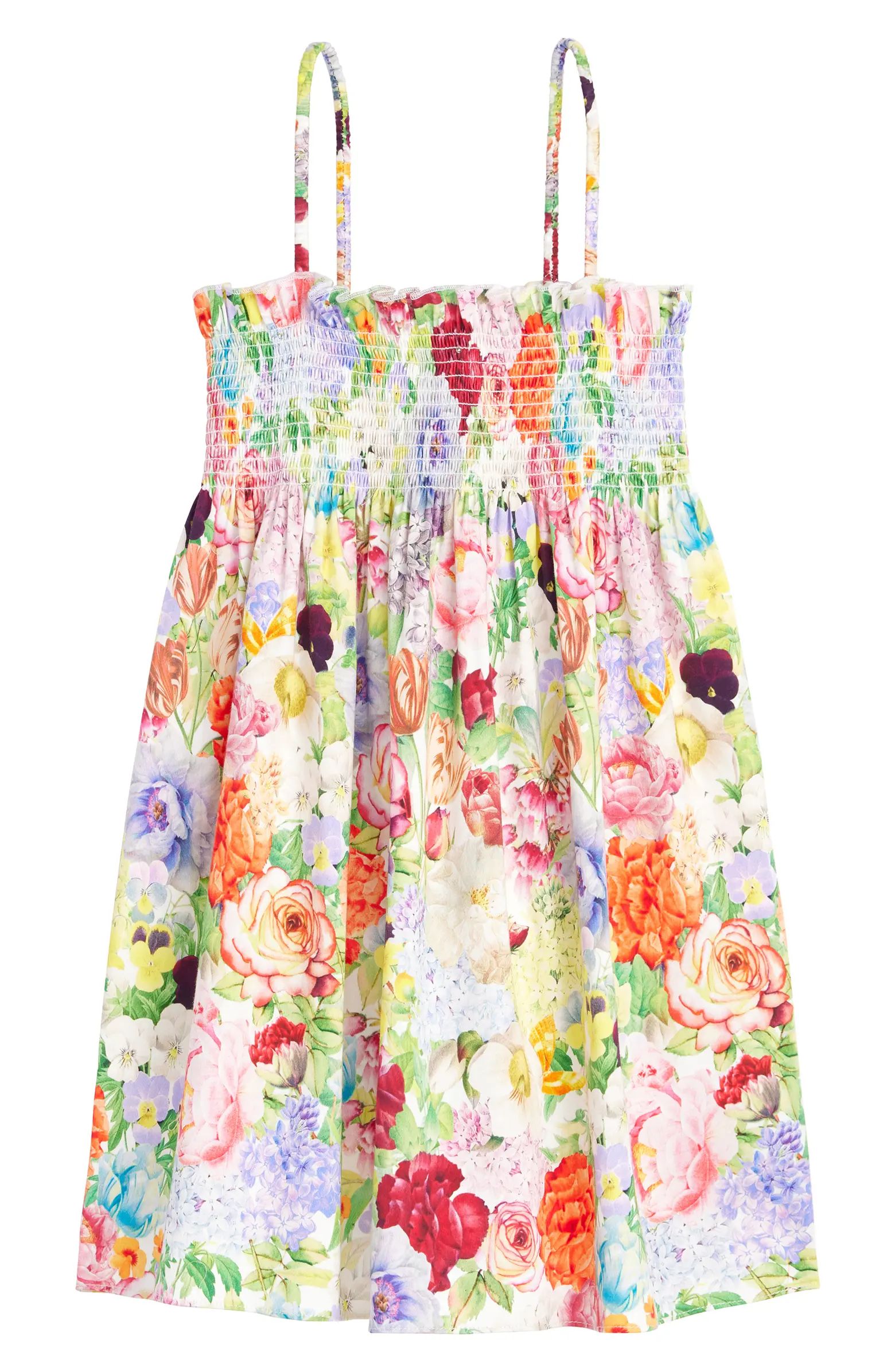 Kids' Sully Floral Smocked Cotton Babydoll Dress | Nordstrom Rack