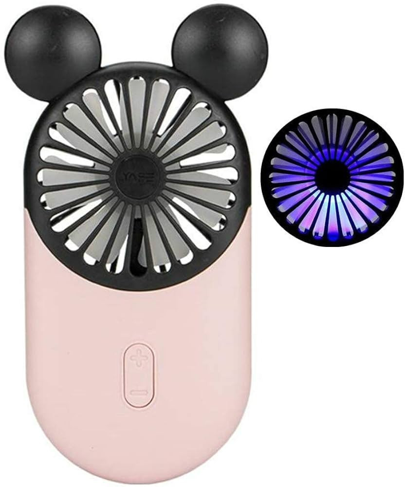 Kbinter Cute Personal Mini Fan, Handheld & Portable USB Rechargeable Fan with Beautiful LED Light... | Amazon (US)