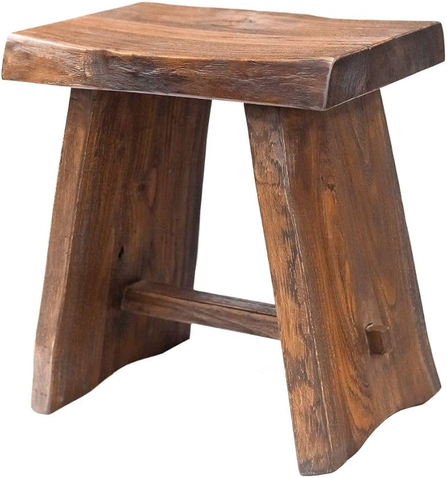 Nordic Teak Natural Teak Wood Shower Stool with Curved Seat & Shelf | Spa-Style Bench for Bath | ... | Amazon (US)