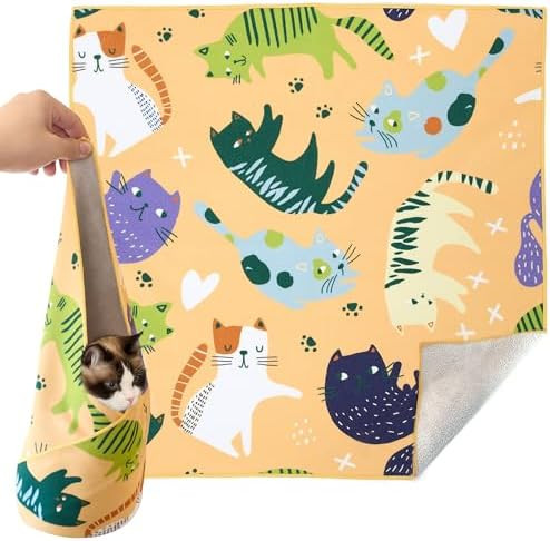 17.7'' Cat Grooming Wrap for Cutting Nails Self-Adhesive Soft Polyester Fabric Swaddle Wrap for C... | Amazon (US)