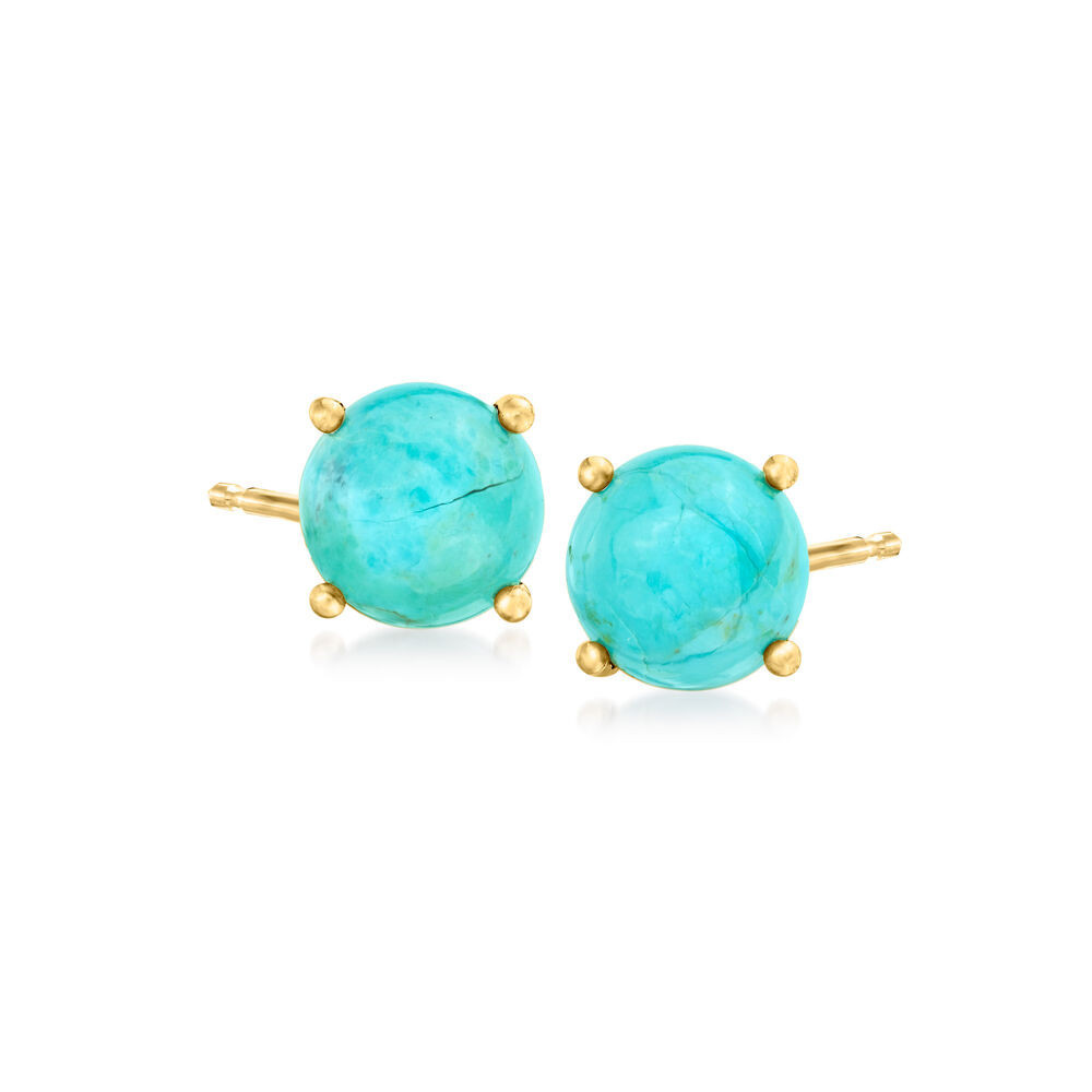 Turquoise Stud Earrings in 18kt Gold Over Sterling | Ross-Simons
