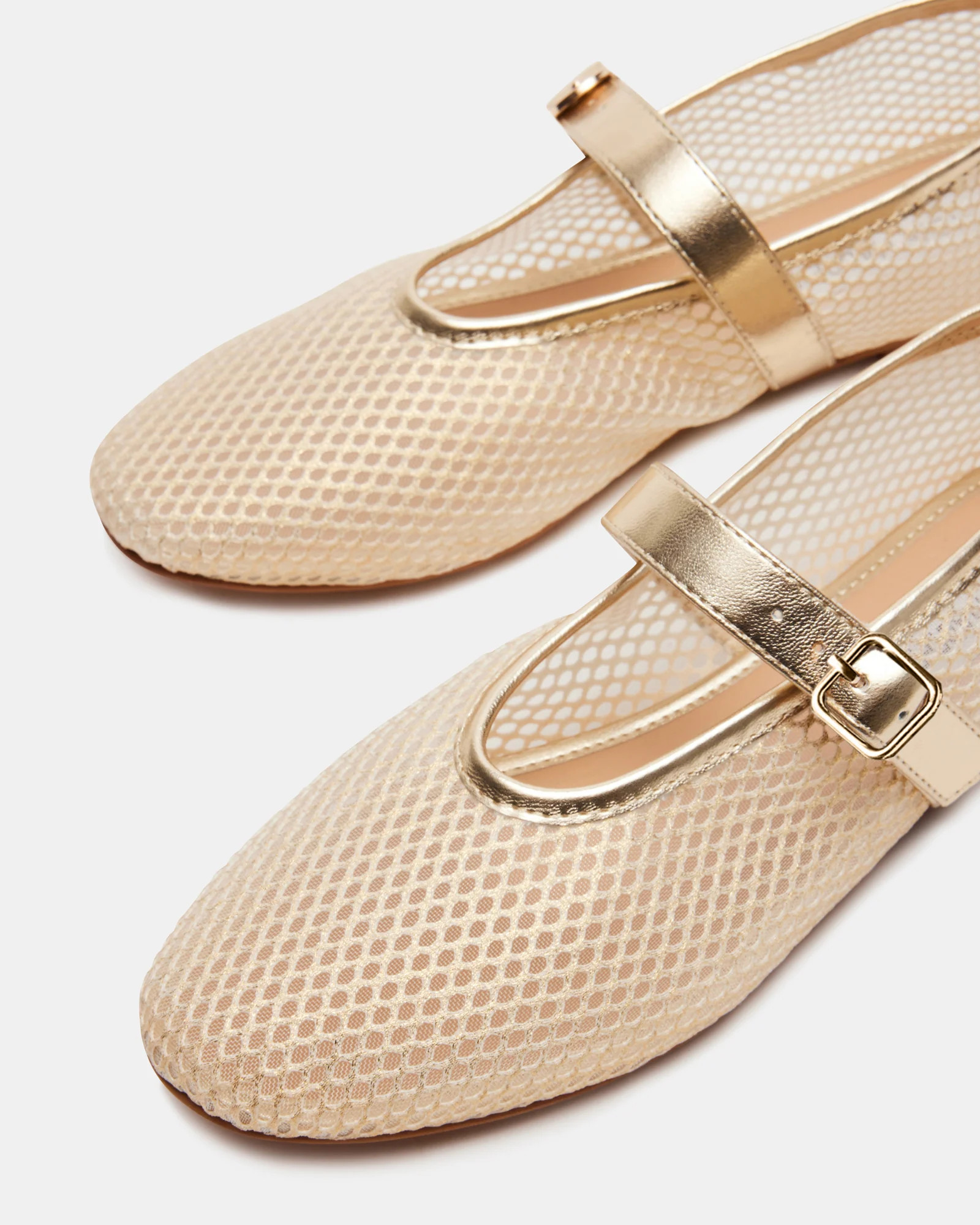 DREAMING Gold Mesh Mary Jane Ballet Flat | Women's Designer Shoes | Steve Madden (Canada)