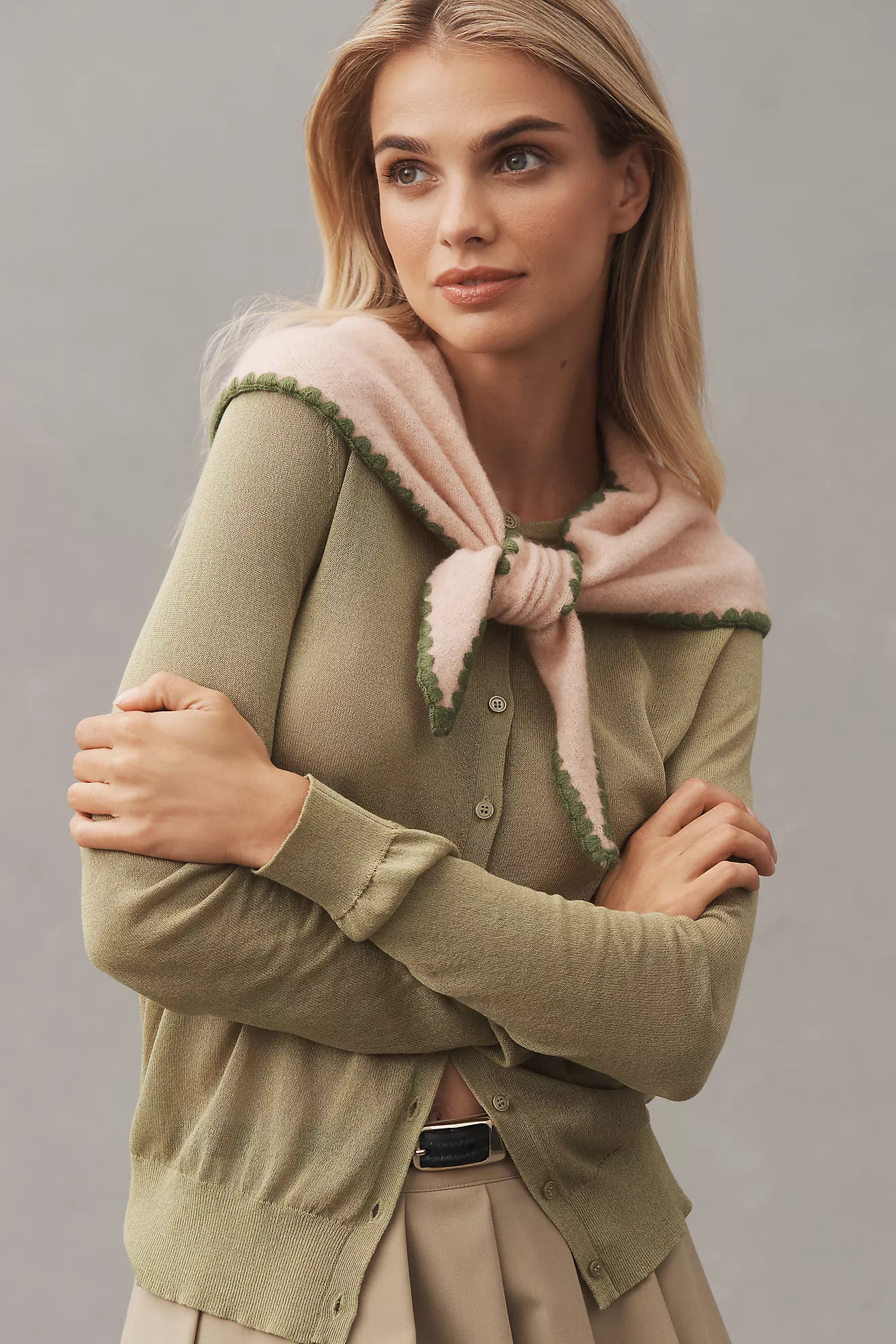 By Anthropologie Icon Embroidered Triangle Scarf | Anthropologie (US)