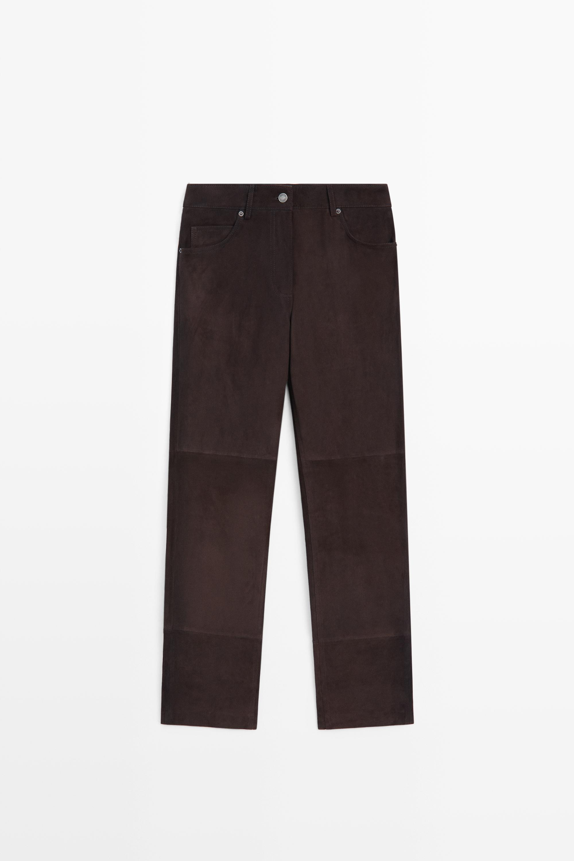Suede pants | Massimo Dutti UK