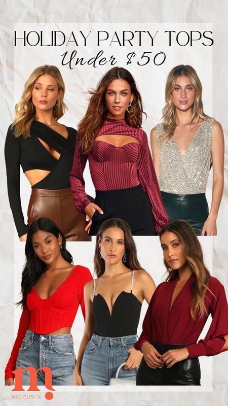Holiday Party Tops Under $50!

Long sleeve top, cut out top, satin top, sequin top, velvet top, tank top, holiday top, Christmas top 

#LTKHoliday #LTKunder50 #LTKstyletip