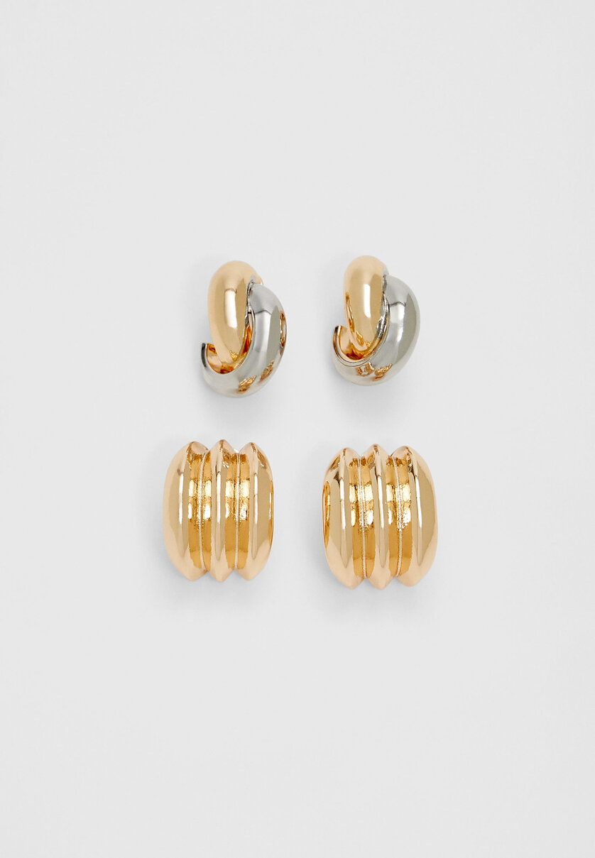 Set of 2 mini hoop earrings | Stradivarius (UK)