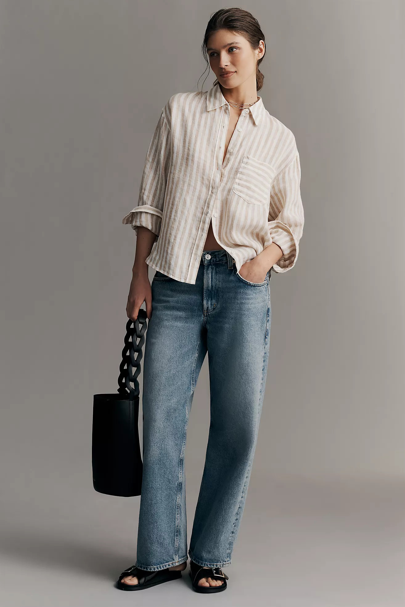 Shrunken Bennet 100% European Linen Buttondown Shirt | Anthropologie (US)
