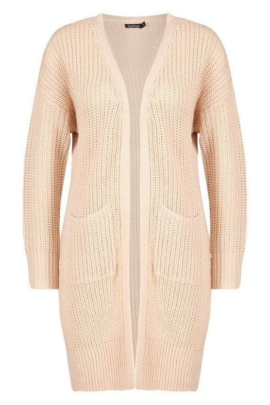 Fisherman Edge To Edge Boyfriend Cardigan | Boohoo.com (US & CA)