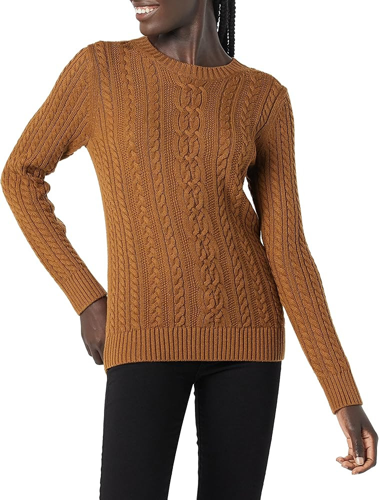 Amazon Essentials Women's Fisherman Cable Long-Sleeve Crewneck Sweater (Available in Plus Size) | Amazon (US)