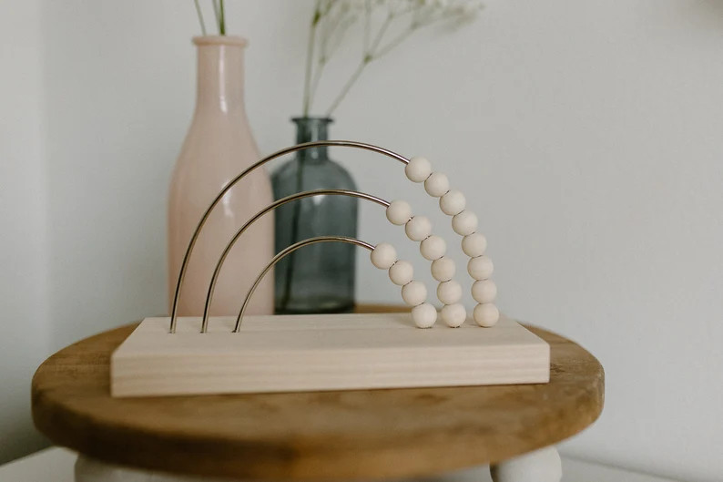 Natural Wood Rainbow Abacus  Baby Nursery Toy  Gender | Etsy | Etsy (US)