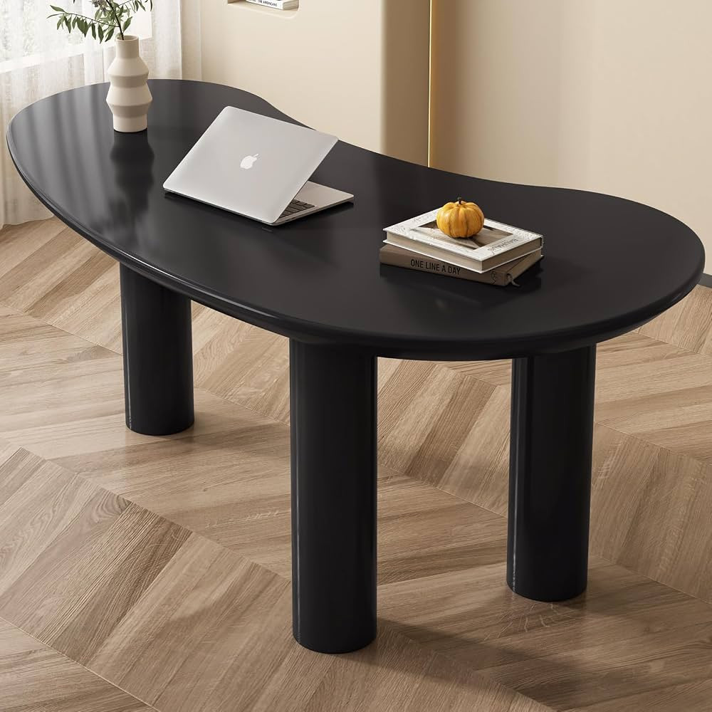 65 inch Irregular Computer Desk for Home Office, Kidney-Shaped Wide Storage Desktop Executive Des... | Amazon (US)