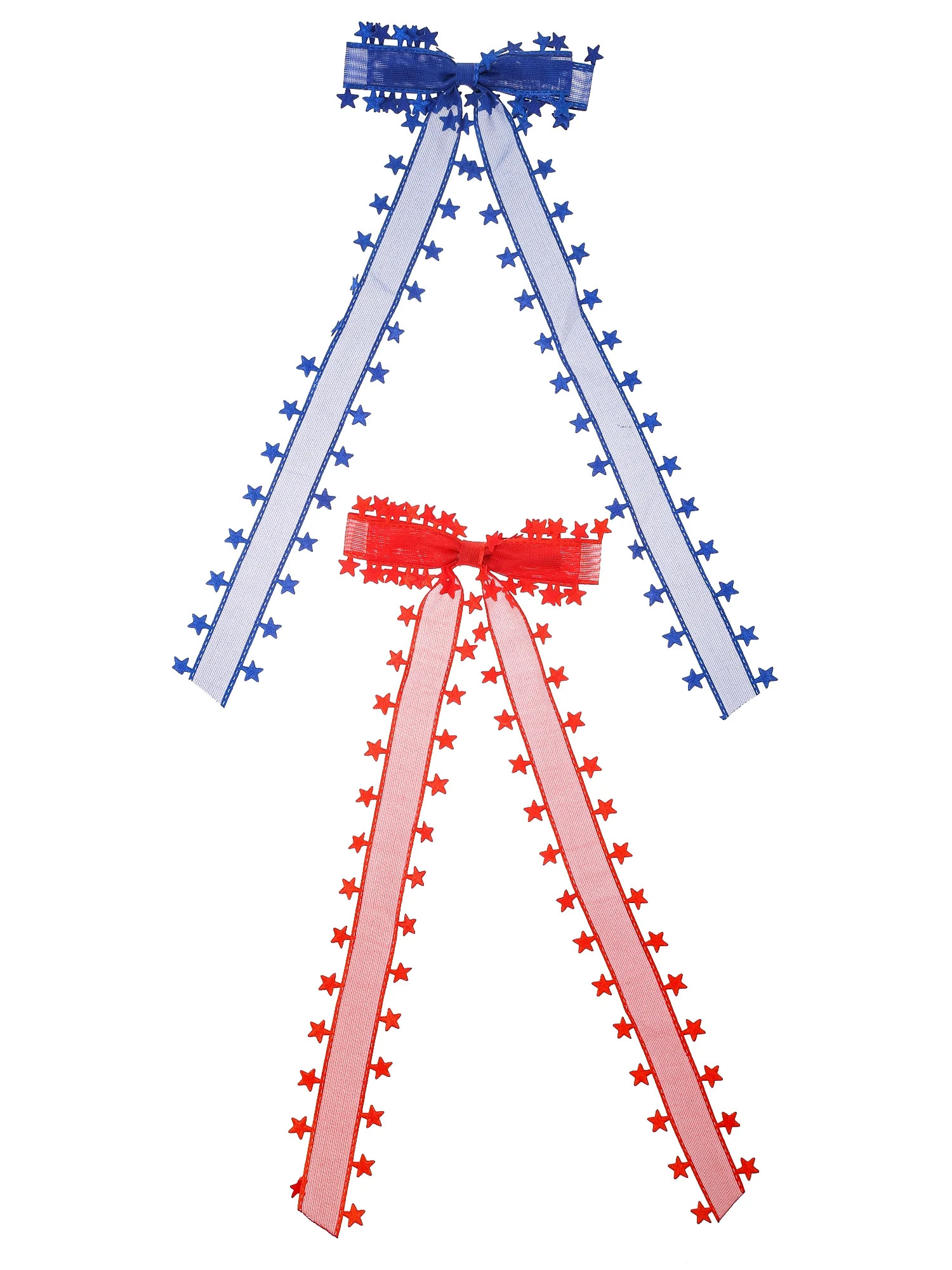 Way to Celebrate Americana Red and Blue Lace Hair Bow Set - Walmart.com | Walmart (US)