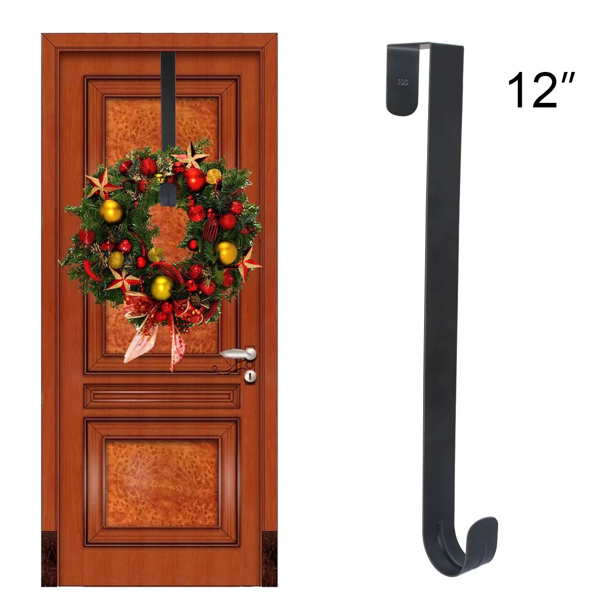 12 In Wreath Hanger - Metal Wreath Holder - Door Hook for Xmas Easter Spring Wreath - Front Door ... | Walmart (US)