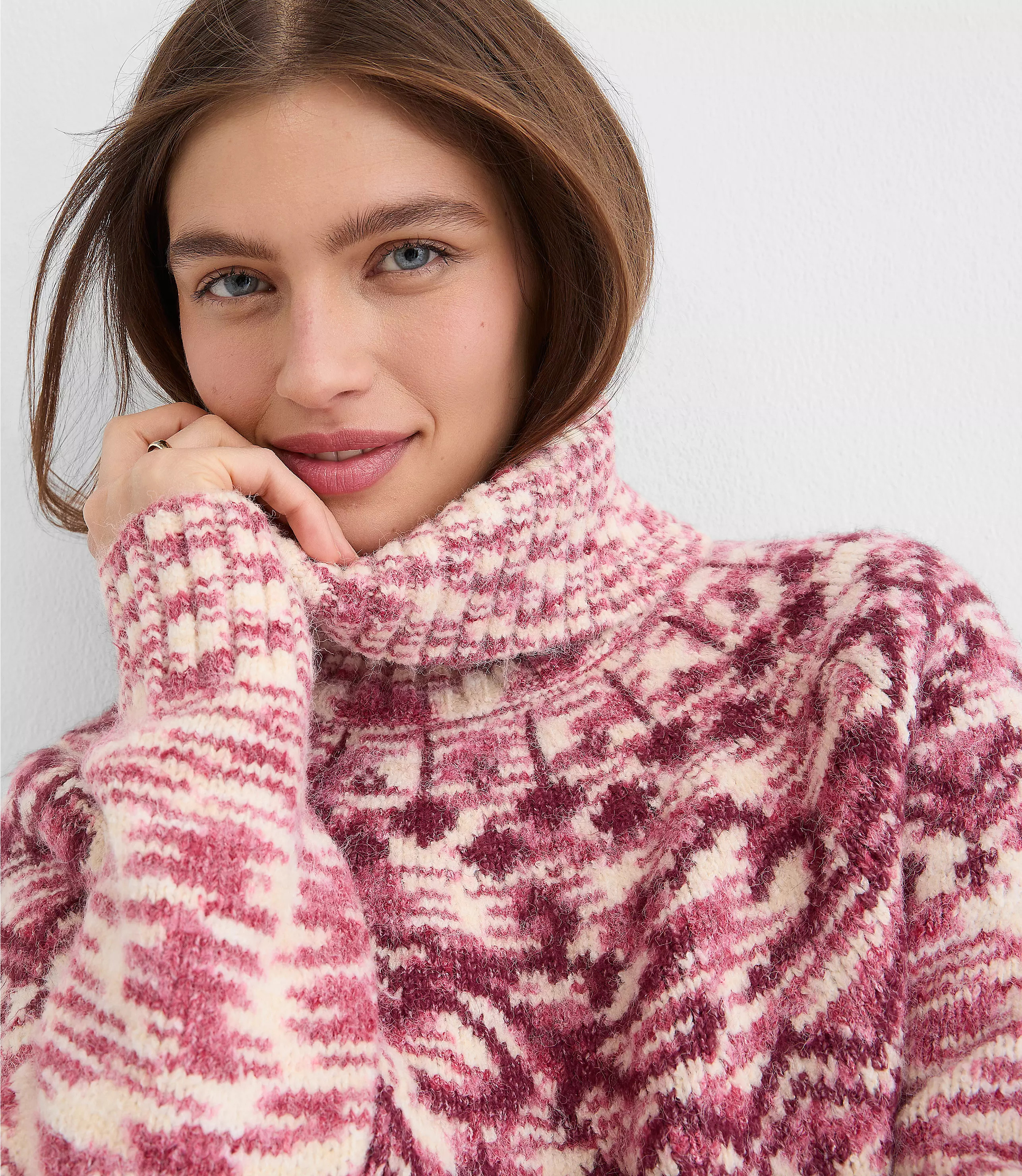 Petite Spacedye Fair Isle Turtleneck Sweater | LOFT