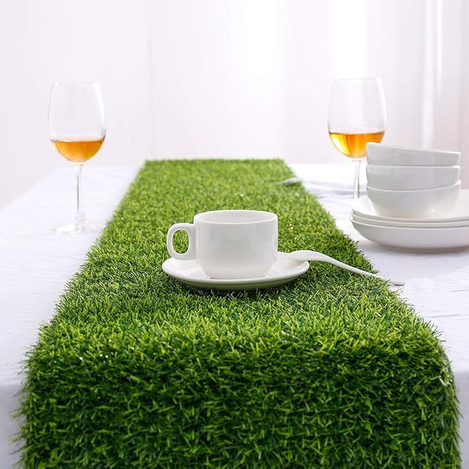Artificial Grass Table Runners - Synthetic Grass Table Runner for Wedding Party, Birthday, Banque... | Amazon (US)
