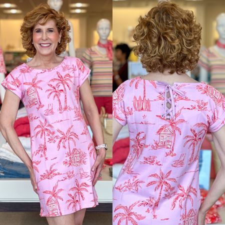 This pink cotton French terry tie back dress has a darling coral palm tree beach villa print! 

I’m 5’5” but wearing a petite because it fit my small bust better. Know that a normal XS would be a little longer!

Take 40% off all regular items T by Talbots!

#LTKFindsUnder100 #LTKSummerSales #LTKSeasonal