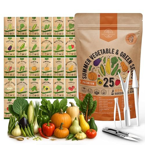 Organo Republic 25 Summer Vegetable Garden Seed Variety Pack - 6,510+ Non-GMO Heirloom Veggie & Greens Seeds for Outdoors & Indoor Home Garden, Including Collards, Pepper, Okra, Onion, Bean, Cucumber | Amazon (US)
