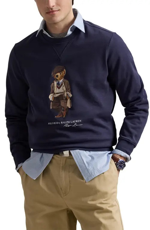 Polo Ralph Lauren Polo Bear Sweatshirt in Fa25 Faded Blue Hrtg Bear at Nordstrom, Size X-Large | Nordstrom