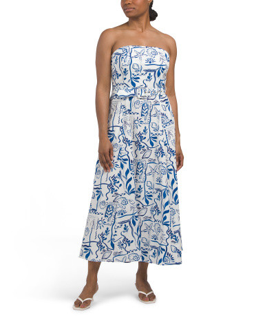 Strapless Tie Belt Midi Dress | TJ Maxx