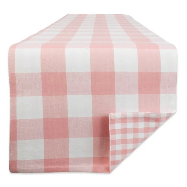 DII Reversible Tablerunner Gingham Check, 14x72", Pink - Walmart.com | Walmart (US)
