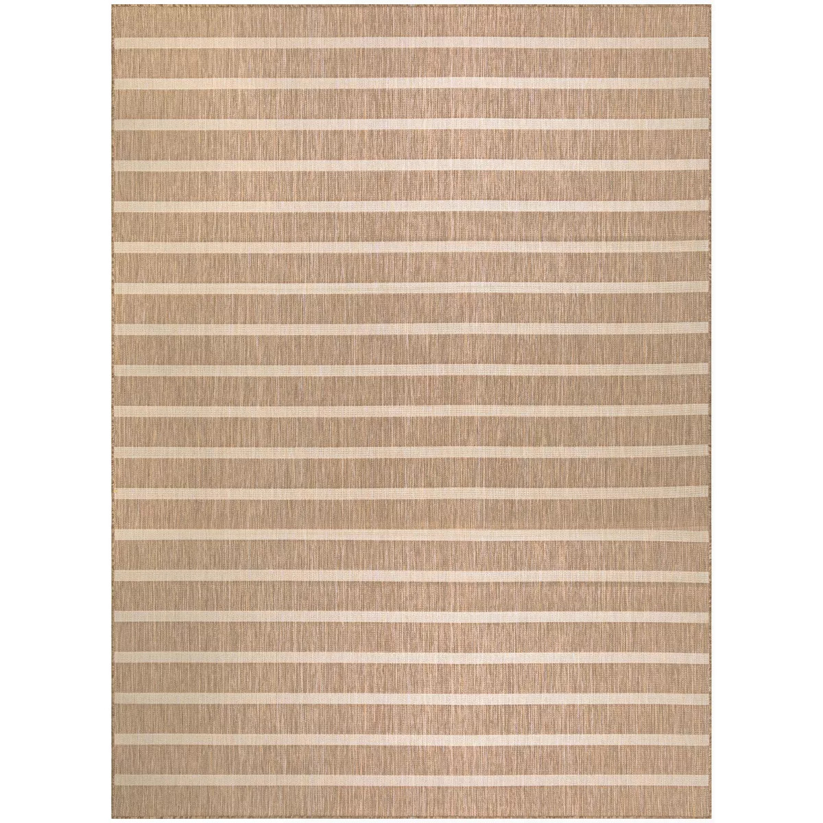 Nourison Positano Modern Stripes Flatweave Indoor Outdoor Low Pile Area Rug Beige Ivory 8' x 10' | Target