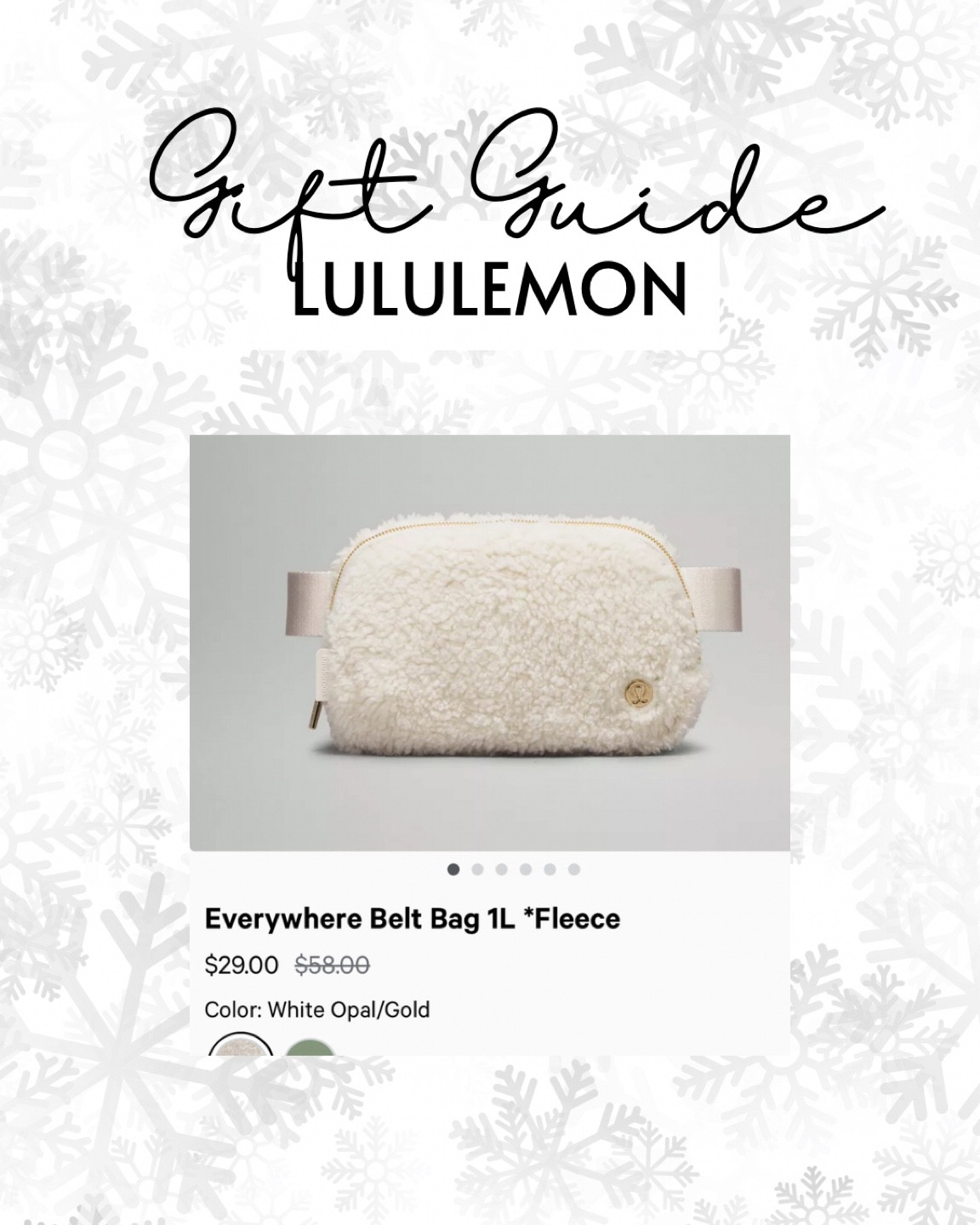 Lululemon sherpa belt bag on sale!
A gift idea to buy for your mama, sister, tia, nina, teen daughter.. 
$30 off!

#LTKFindsUnder50 #LTKSaleAlert #LTKGiftGuide
