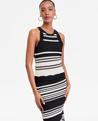 I.N.C. International Concepts Women's Stripe Crochet Sleeveless Top, Macy's Exclusive - Macy's | Macy's