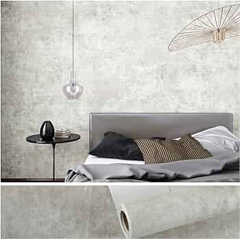 VEELIKE 15.7''x354'' Concrete Contact Paper for Countertops Waterproof Light Concrete Wallpaper T... | Amazon (US)