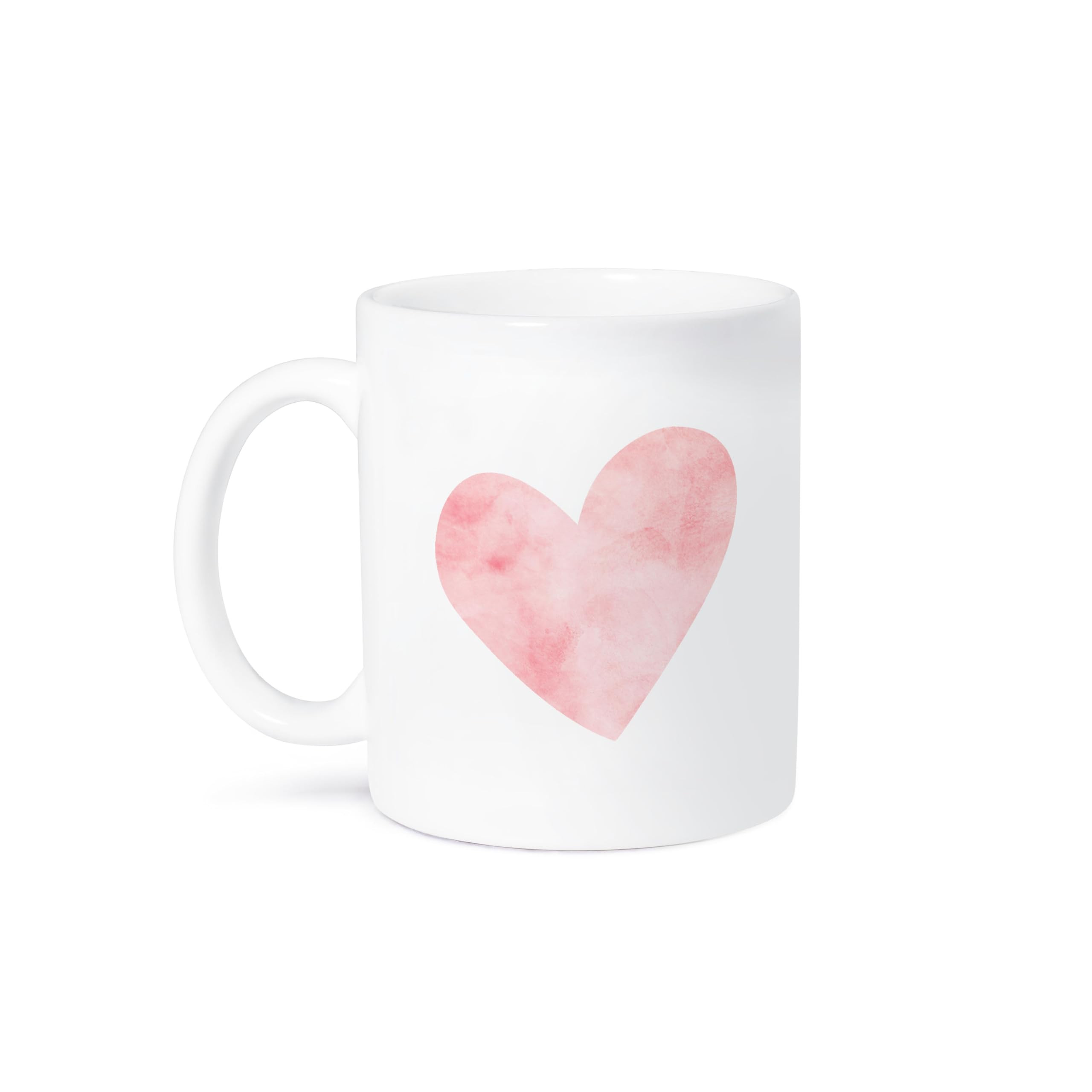 3dRose Pretty Blush Pink Watercolor Heart Mug, 11 oz | Amazon (US)