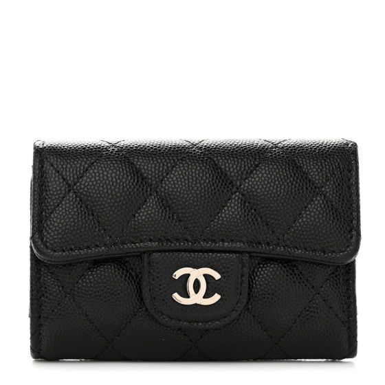 Caviar Quilted Classic 4 Key Holder Wallet Black | FASHIONPHILE (US)