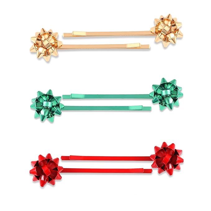 Christmas Gift Bow Hair Clip Hairpin Headdress Hair Bows Alligator Clips Cute Hair Accessories Fo... | Amazon (US)