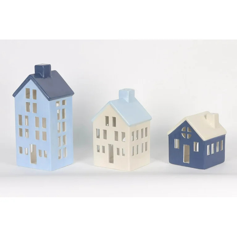 Holiday Time Christmas Blue House 3 Piece Set | Walmart (US)