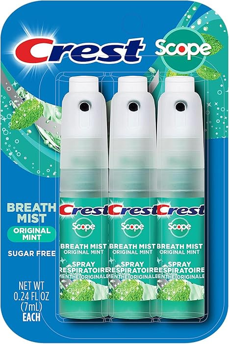 Crest Scope | One 3-Pack of Mint Breath Mist Sprays (3 Total Sprays) - 0.24 Ounce (7mL) Each – ... | Amazon (US)