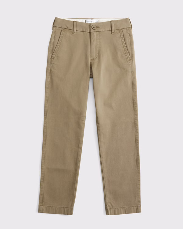 boys straight twill chinos | boys bottoms | Abercrombie.com | Abercrombie & Fitch (US)