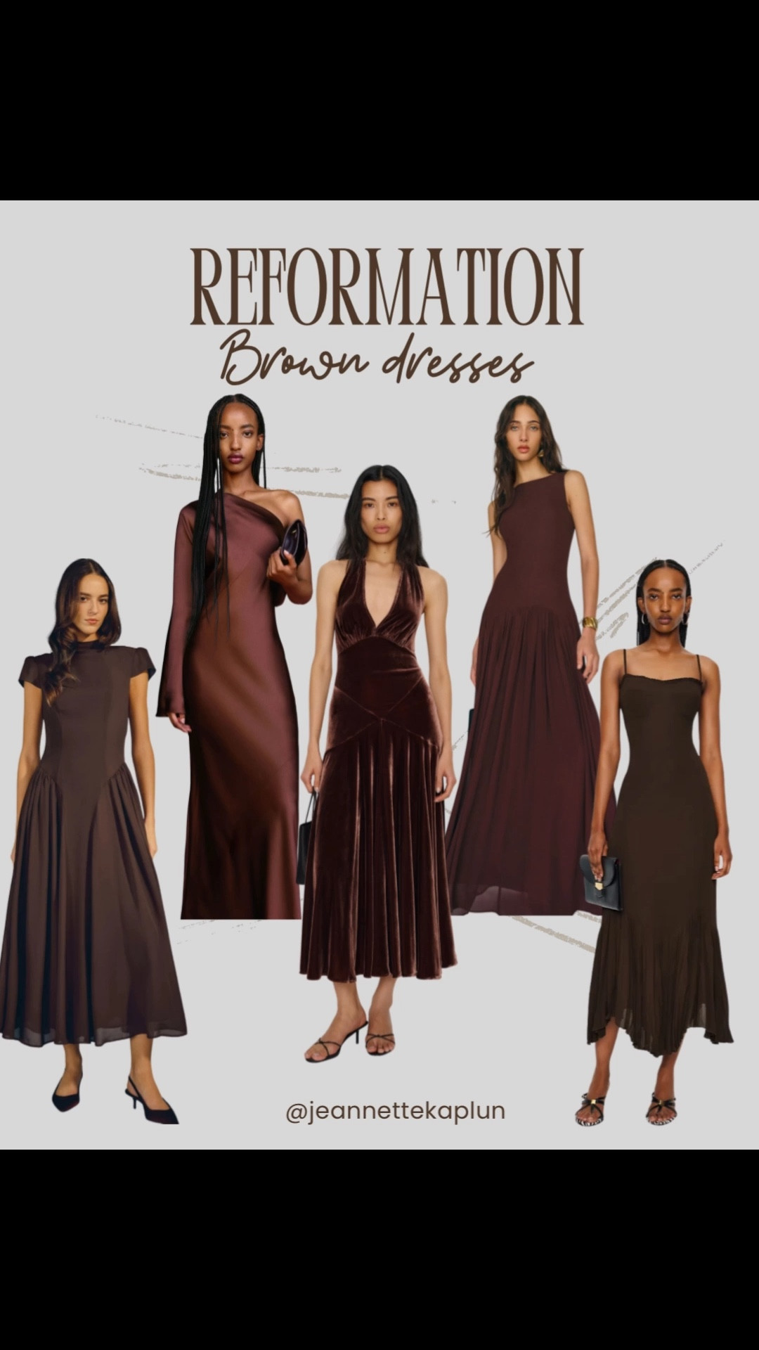 Looking for a brown midi dress for uour holiday parties? I am loving these from Reformation. Which brown dress would you pick?

#LTKHoliday #LTKOver40 #LTKSeasonal