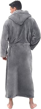 Alexander Del Rossa Men's Warm Flannel Fleece Robe with Hood, Big and Tall Bathrobe | Amazon (US)