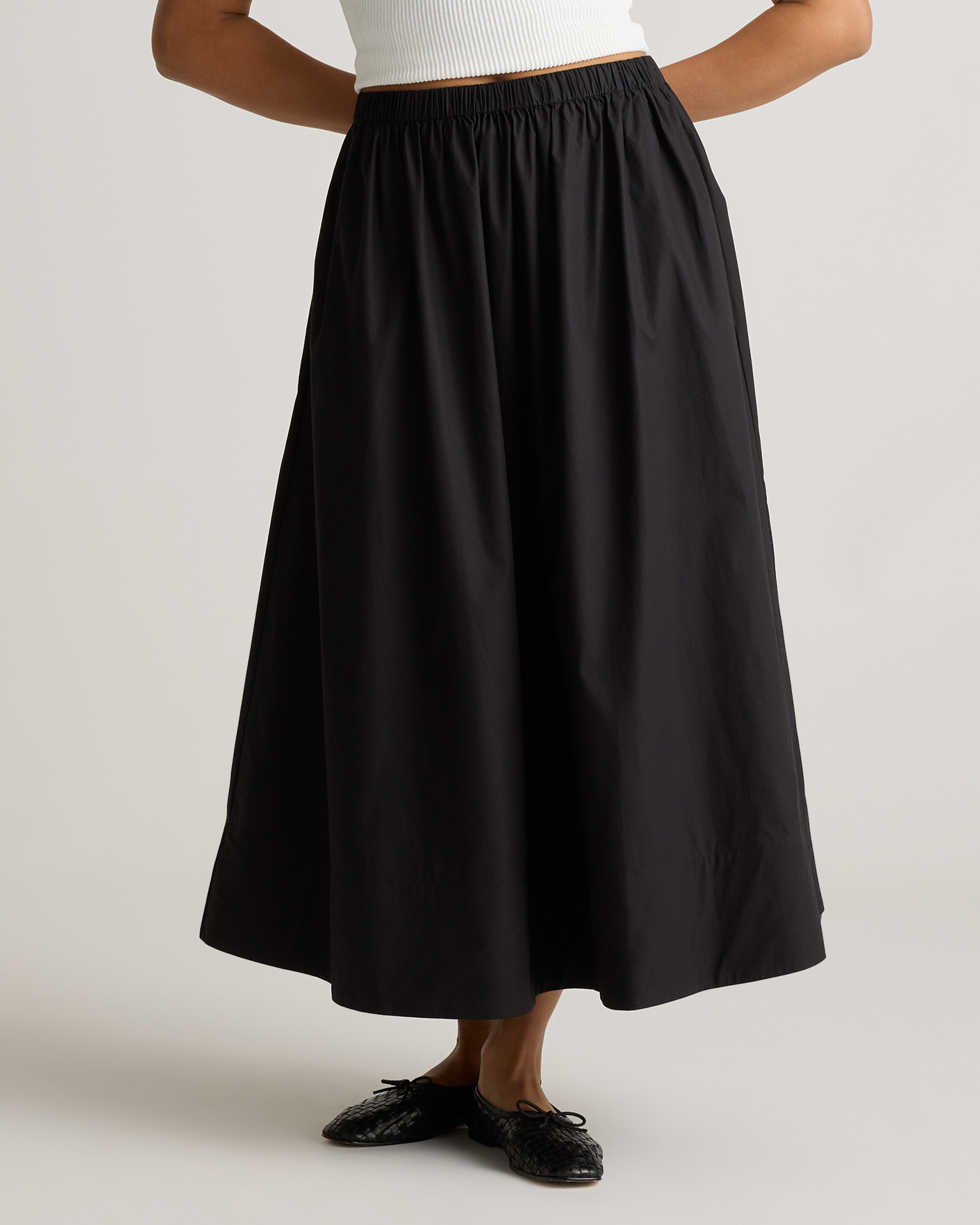 100% Organic Cotton Poplin A-line Maxi Skirt | Quince