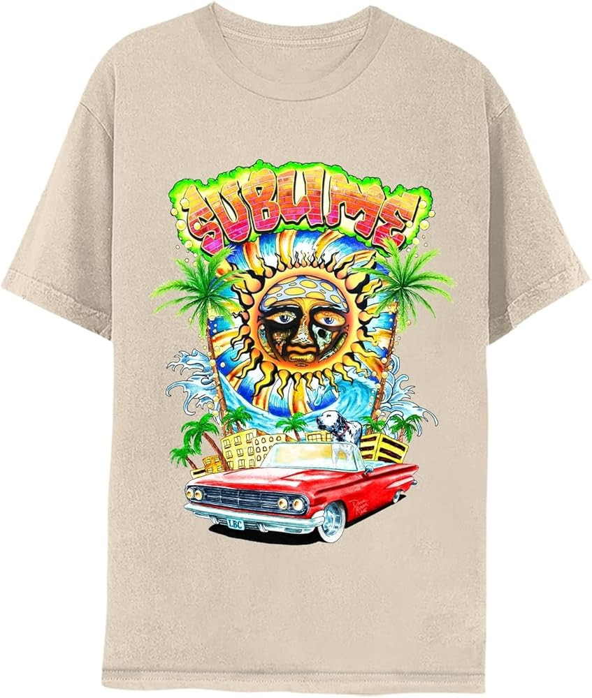 Sublime T Shirt Long Beach CA Adult Natural Short Sleeve 90s Rock Ska Band Vintage Style Graphic ... | Amazon (US)