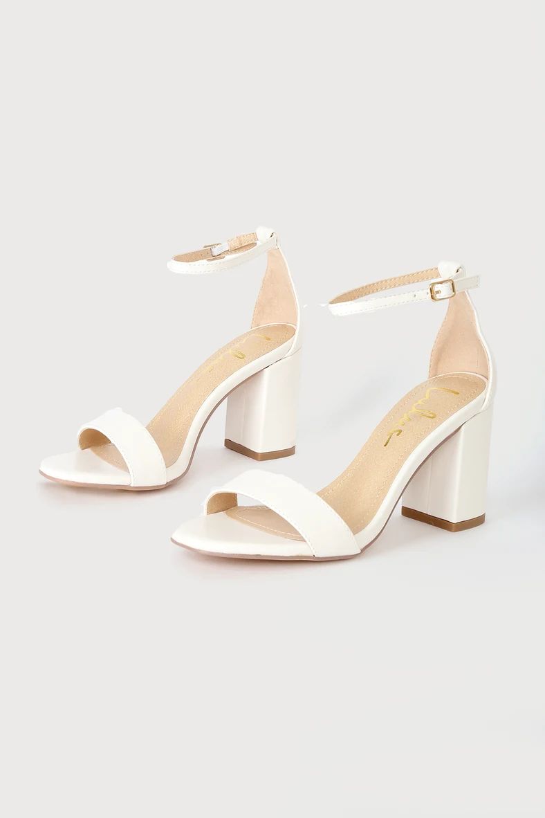 Arylee White Ankle Strap Heels | Lulus (US)