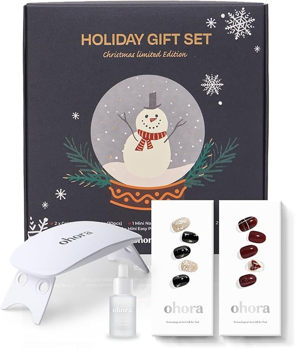 ohora Semi Cured Gel Nail Strips ([2025 Christmas Set] N Dazzling Night & N Tartan Bustier) - Wor... | Amazon (US)
